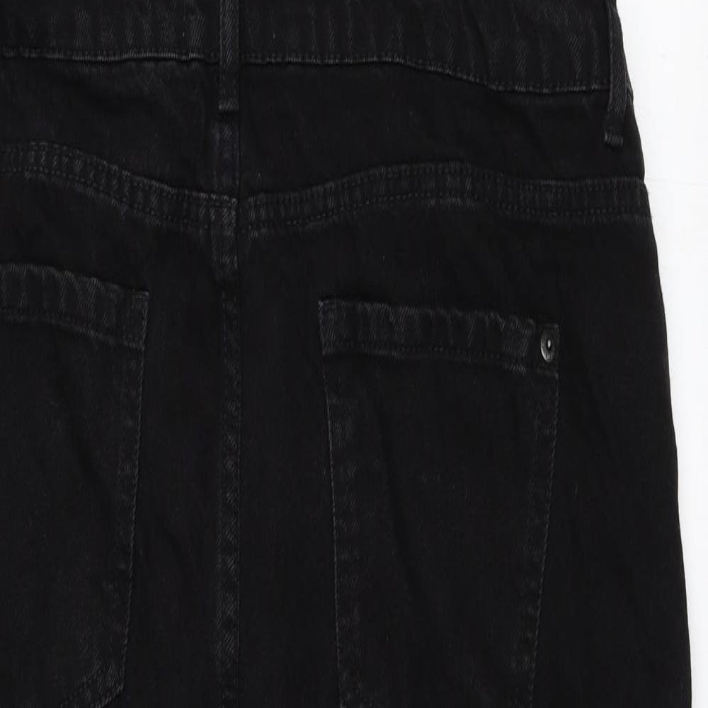 New Look Womens Black  Denim Dungaree One-Piece Size 16
