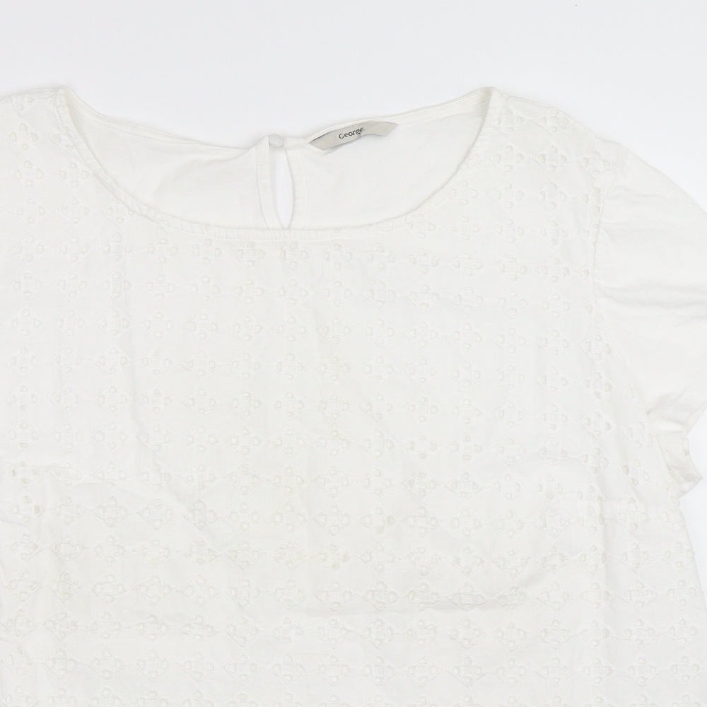 George Womens White   Basic T-Shirt Size 18