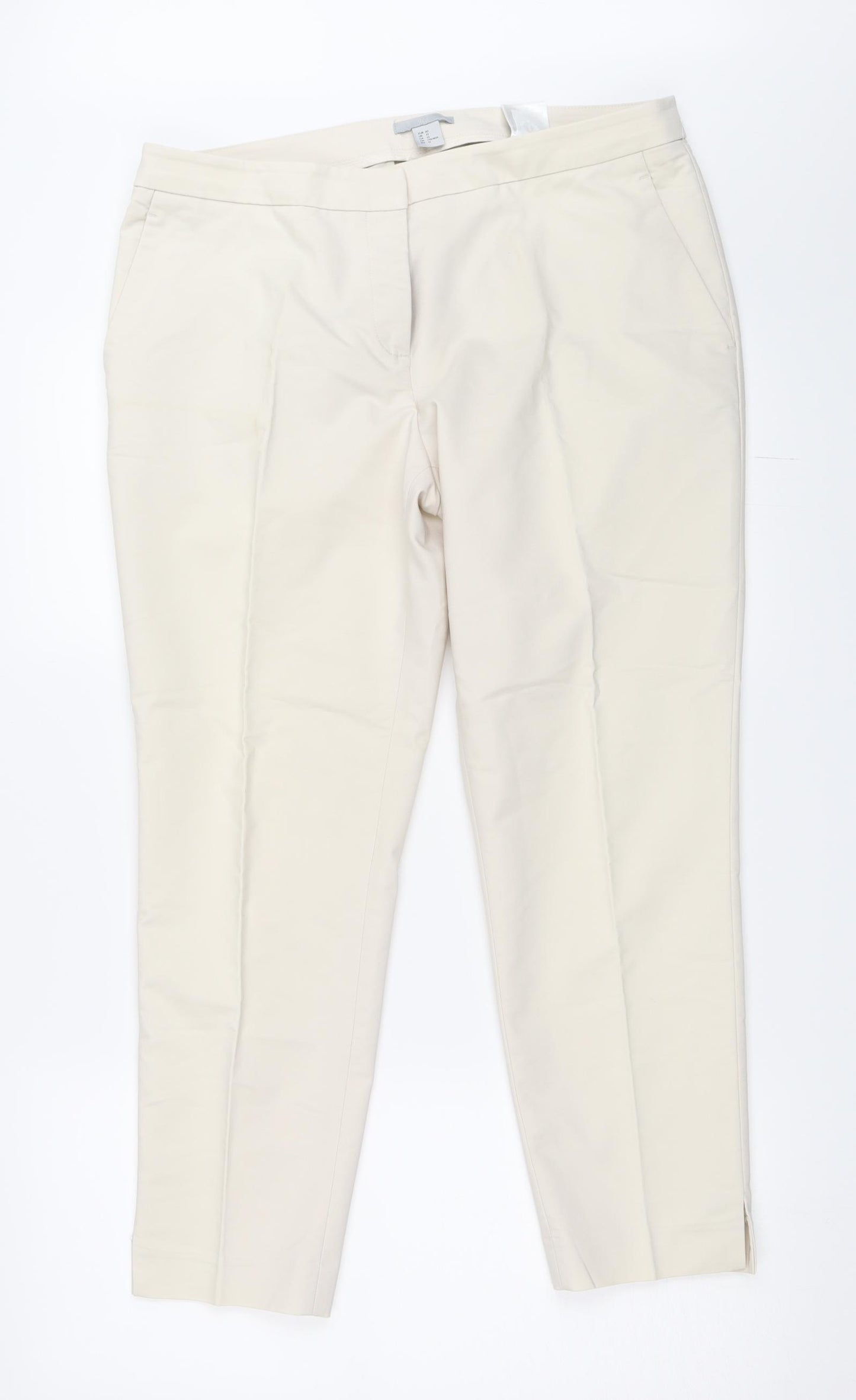 H&M Womens Beige   Capri Trousers Size 42 L26 in