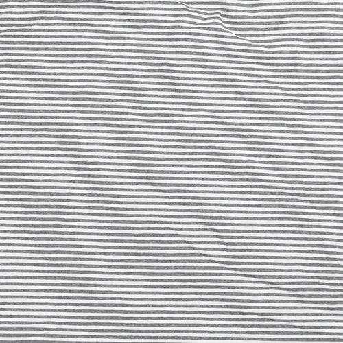 Riklo Womens Grey Striped  Basic T-Shirt Size M