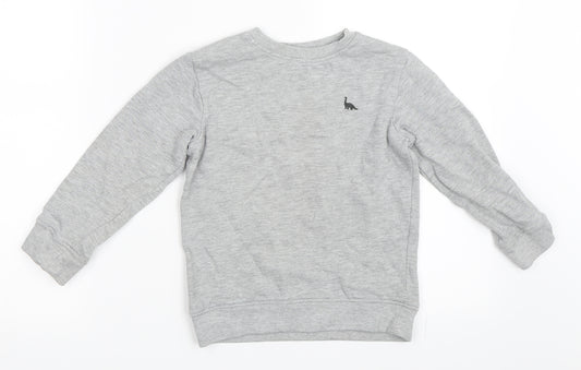 Front view of Urban Rascals boys’ grey pullover sweatshirt, size 5-6, years