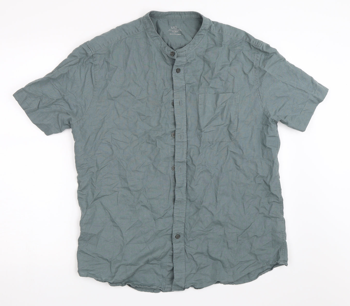 Marks and Spencer Mens Grey    Button-Up Size L
