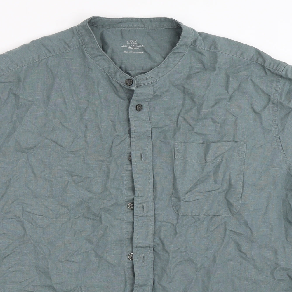 Marks and Spencer Mens Grey    Button-Up Size L