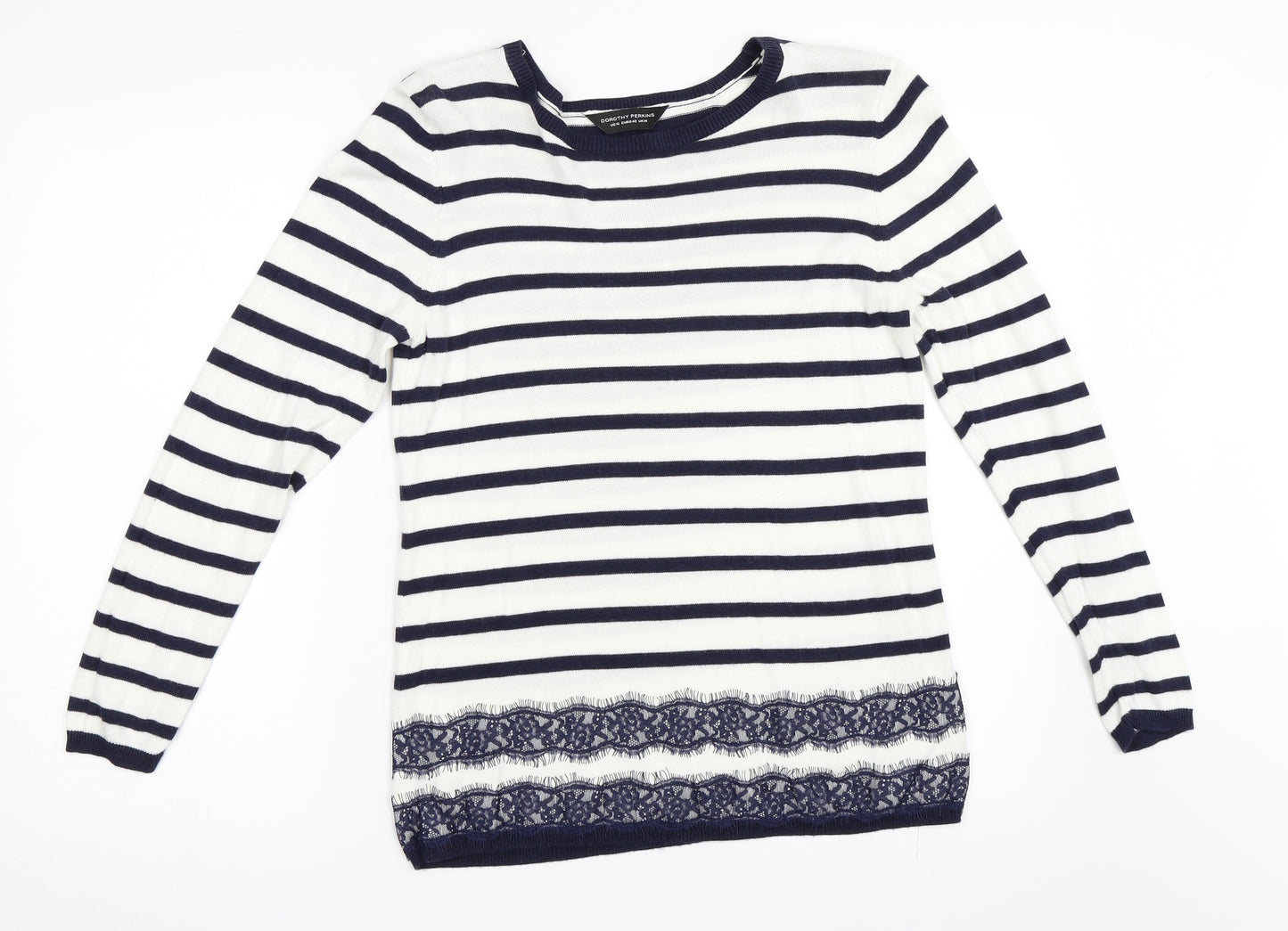 Dorothy Perkins Womens Ivory Striped  Pullover Jumper Size 14