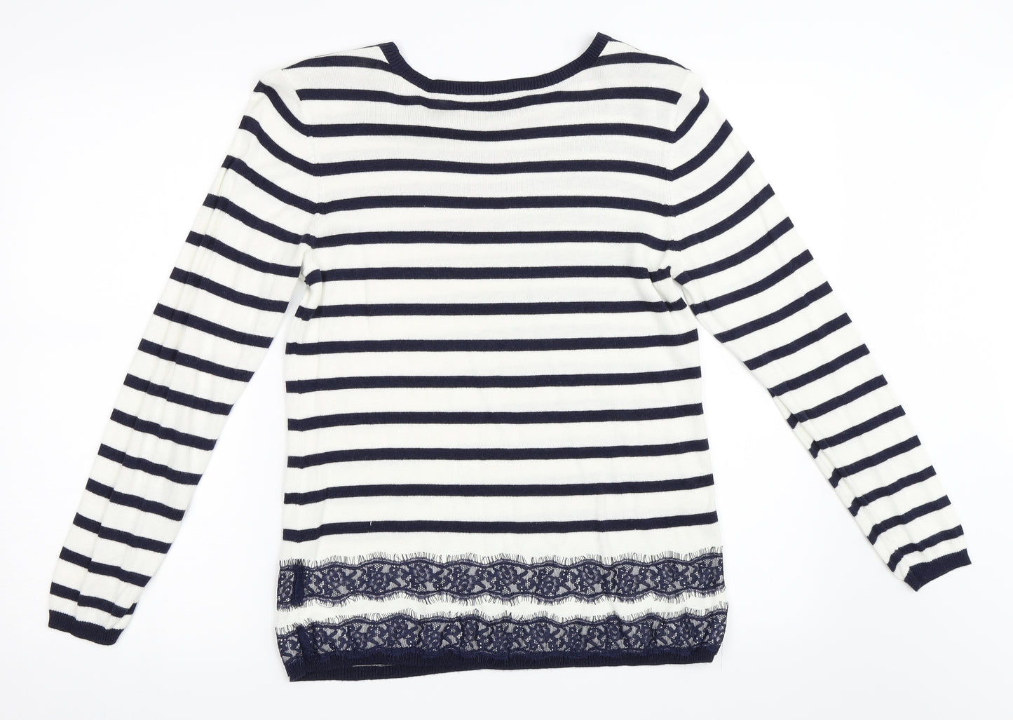 Dorothy Perkins Womens Ivory Striped  Pullover Jumper Size 14