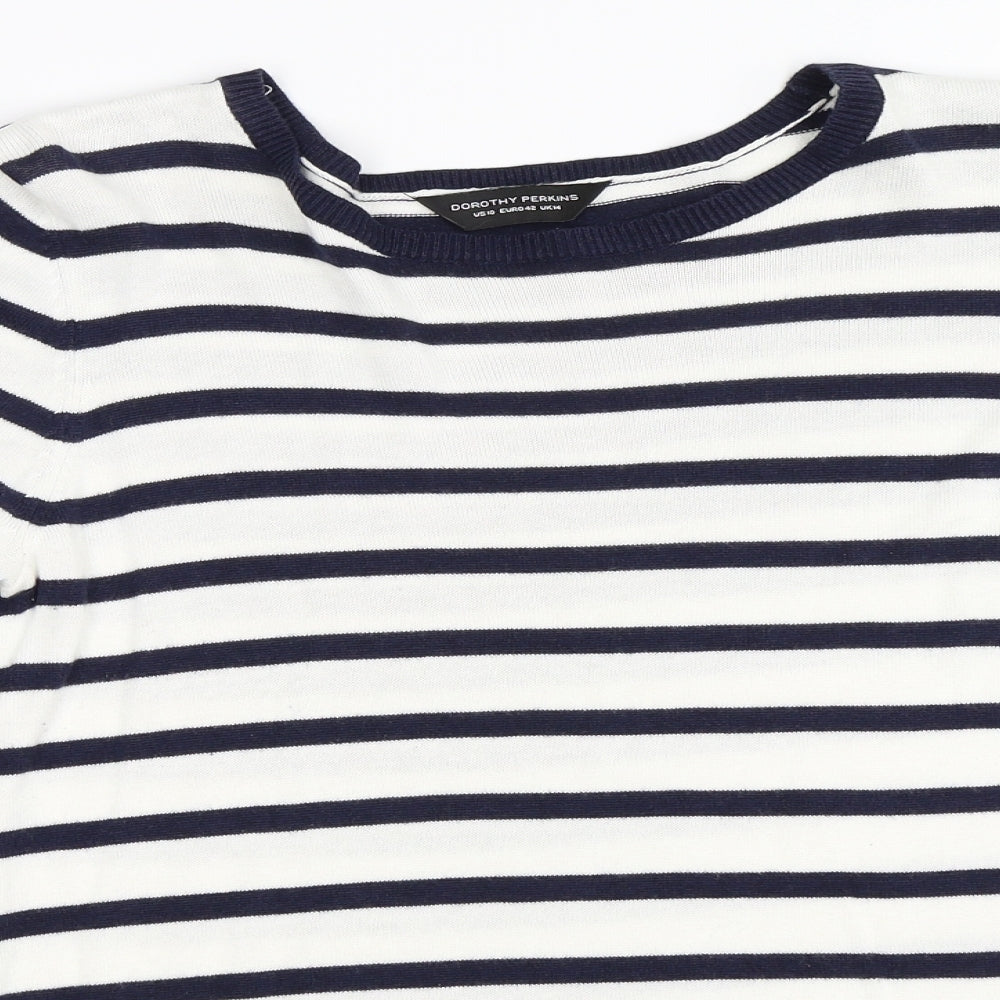 Dorothy Perkins Womens Ivory Striped  Pullover Jumper Size 14