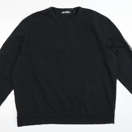TU Mens Black   Pullover Sweatshirt Size 2XL