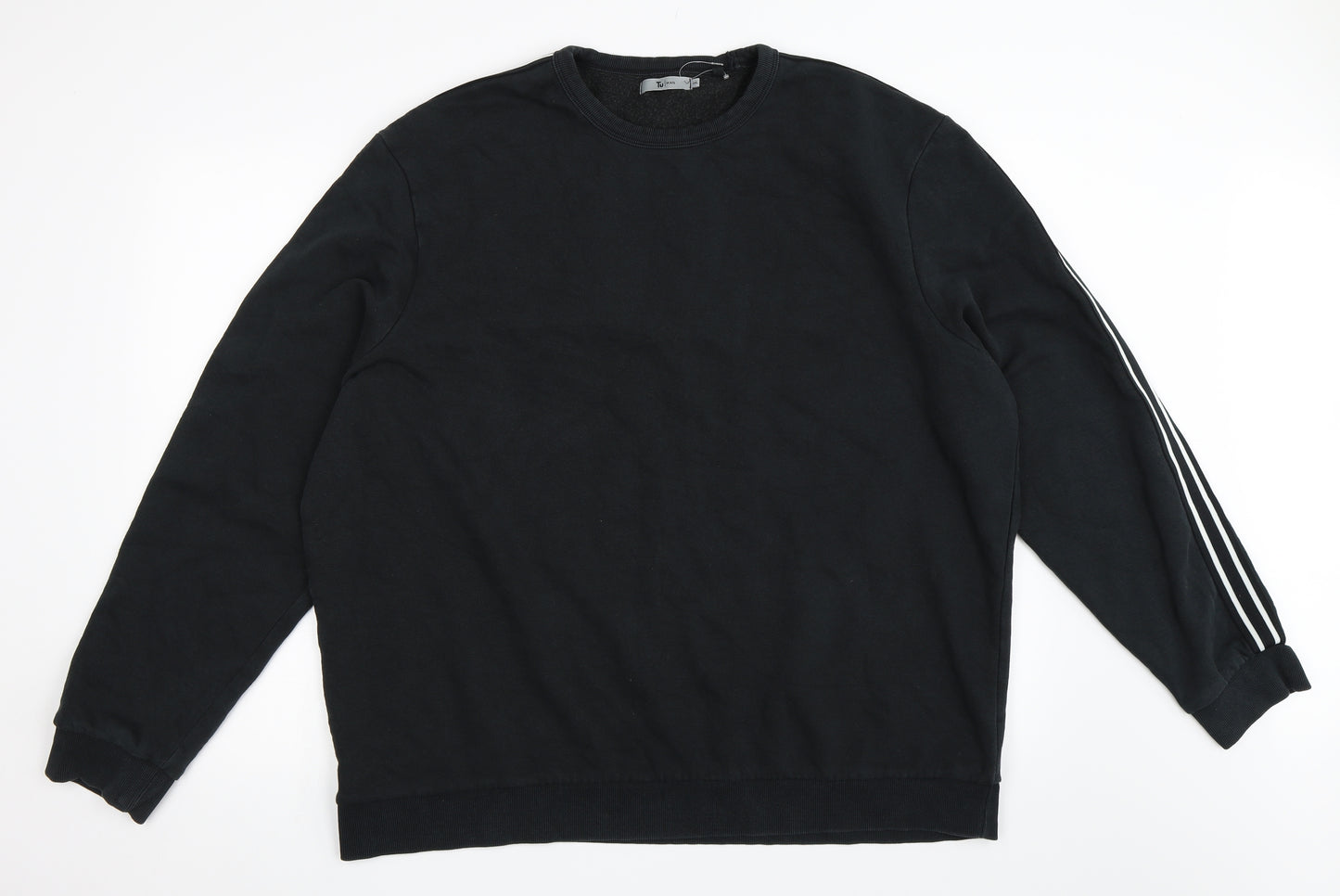 TU Mens Black   Pullover Sweatshirt Size 2XL