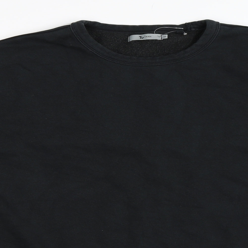 TU Mens Black   Pullover Sweatshirt Size 2XL