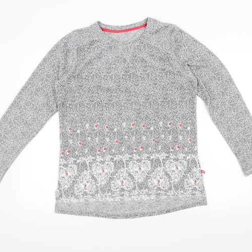 KAY Womens Grey Geometric  Pullover Jumper Size L