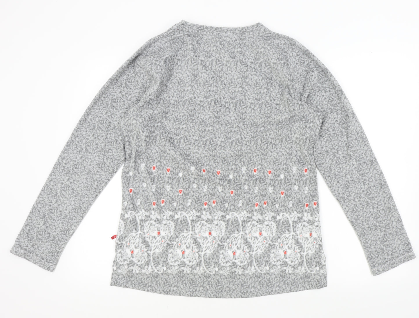 KAY Womens Grey Geometric  Pullover Jumper Size L