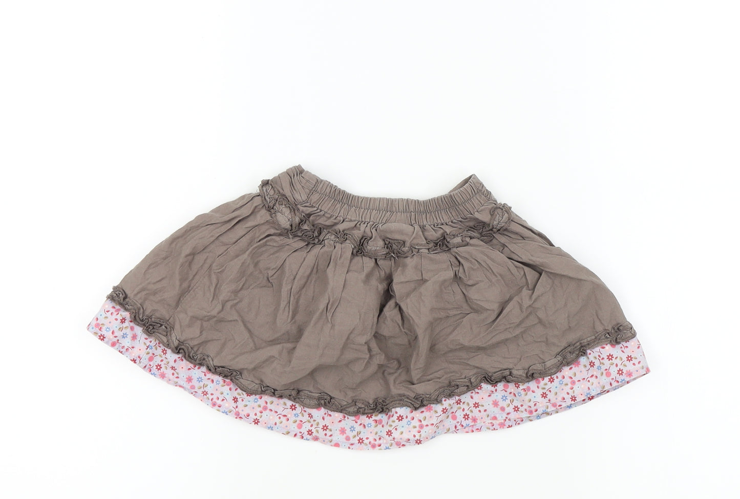 Mini Club Girls Brown Floral  Flare Skirt Size 9-12 Months