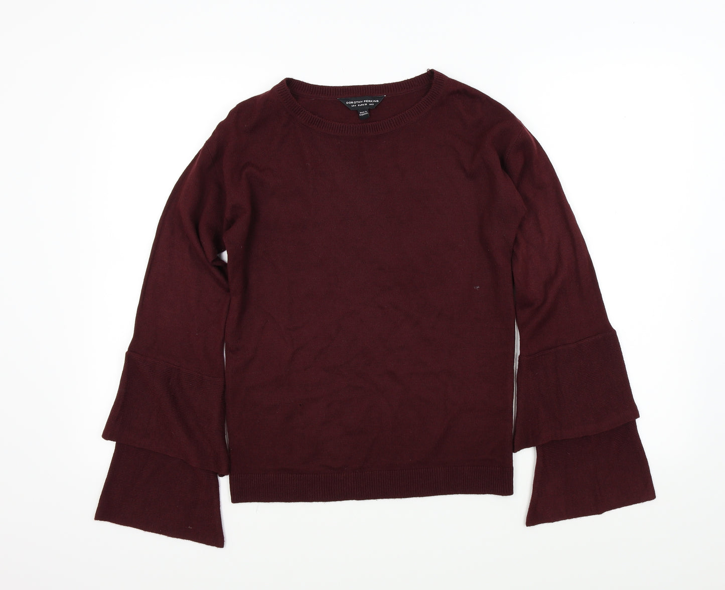 Dorothy Perkins Womens Red   Pullover Jumper Size 8  - flair sleeves