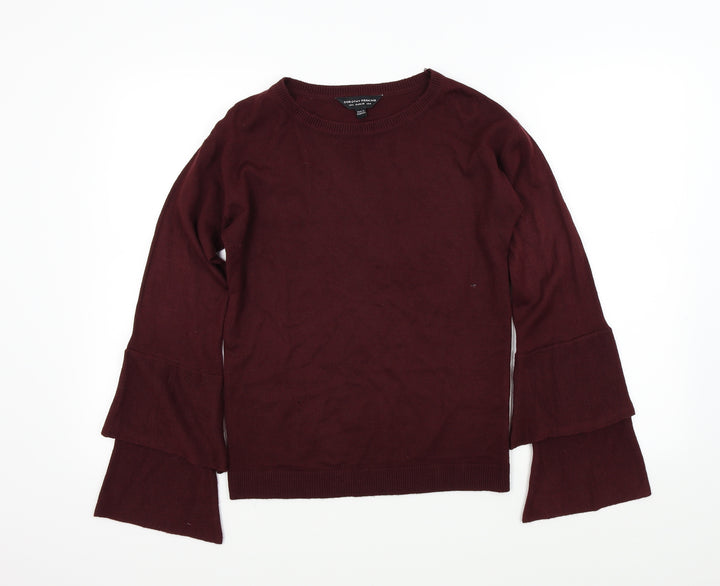 Dorothy Perkins Womens Red   Pullover Jumper Size 8  - flair sleeves