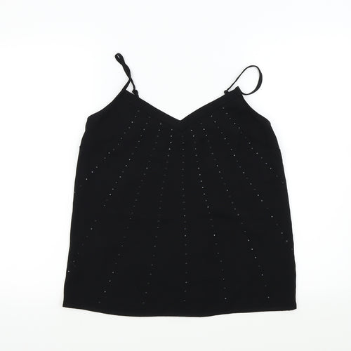 NEXT Womens Black Colourblock  Basic T-Shirt Size 10  - STRAPS