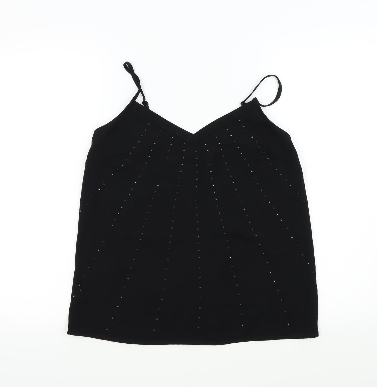 NEXT Womens Black Colourblock  Basic T-Shirt Size 10  - STRAPS