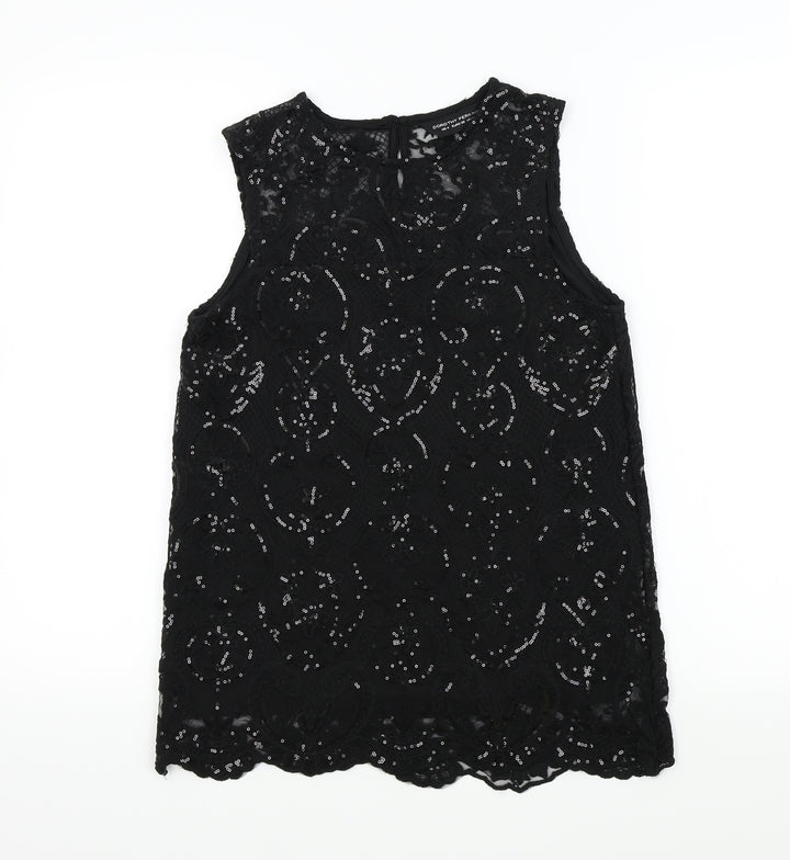 Dorothy Perkins Womens Black Colourblock  Basic Blouse Size 8
