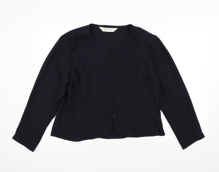 Berkertex Womens Blue Colourblock  Basic Button-Up Size 18