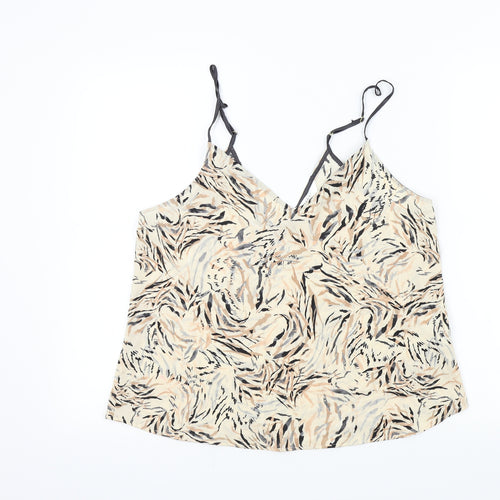 Primark Womens Beige Animal Print  Basic T-Shirt Size M