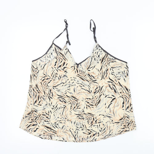Primark Womens Beige Animal Print  Basic T-Shirt Size M
