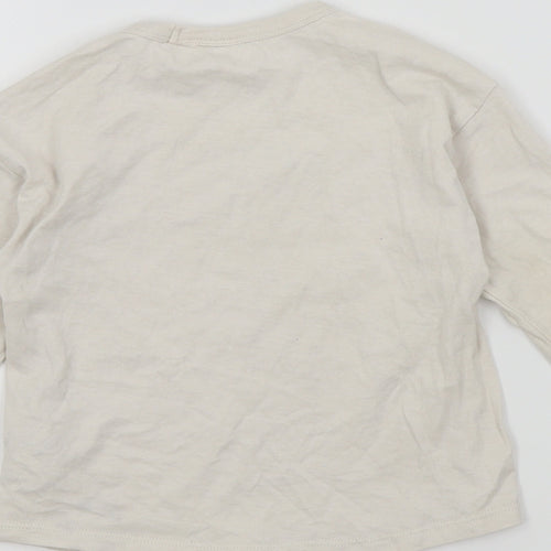Zara Boys Silver Houndstooth  Basic T-Shirt Size 12-18 Months  - Stay brave