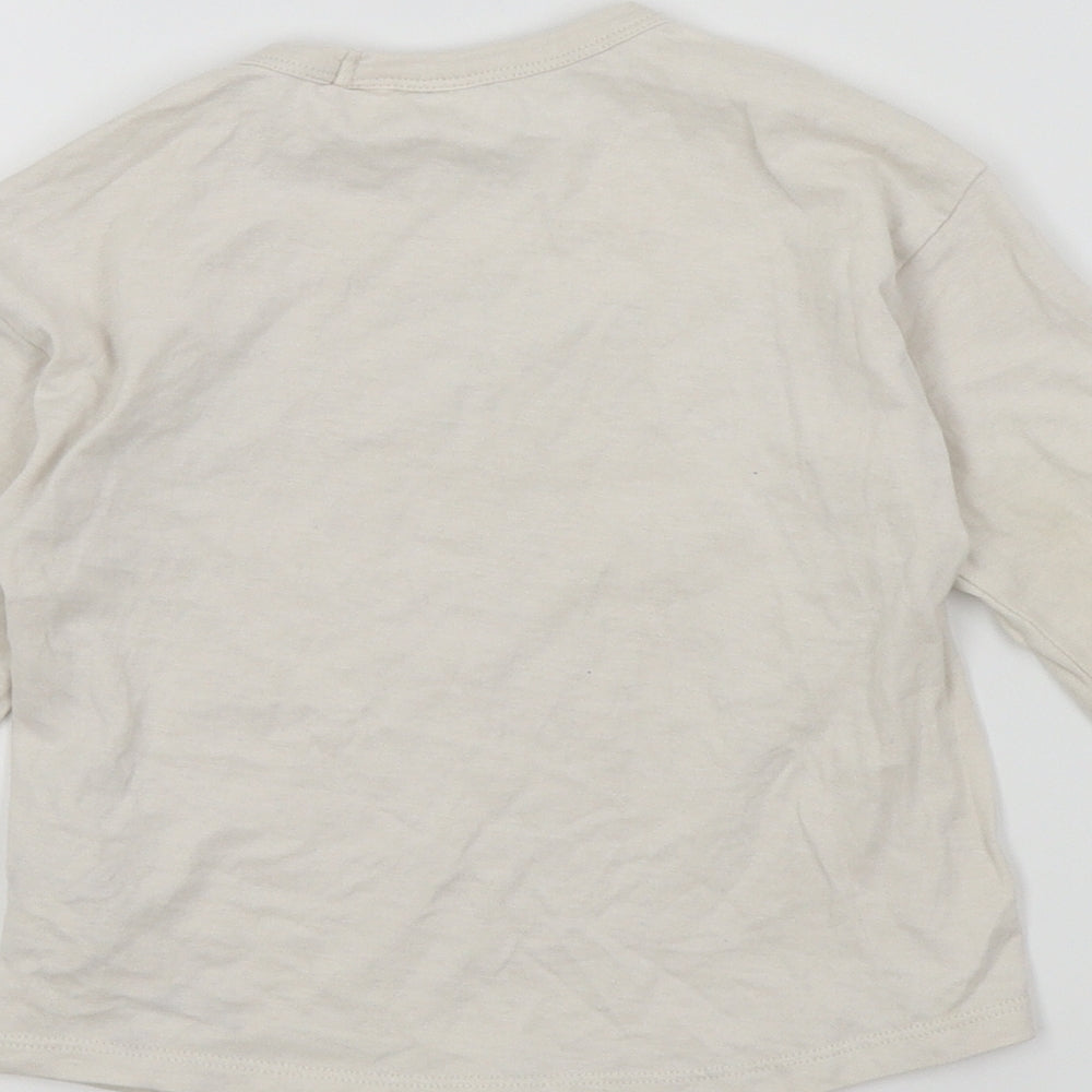 Zara Boys Silver Houndstooth  Basic T-Shirt Size 12-18 Months  - Stay brave