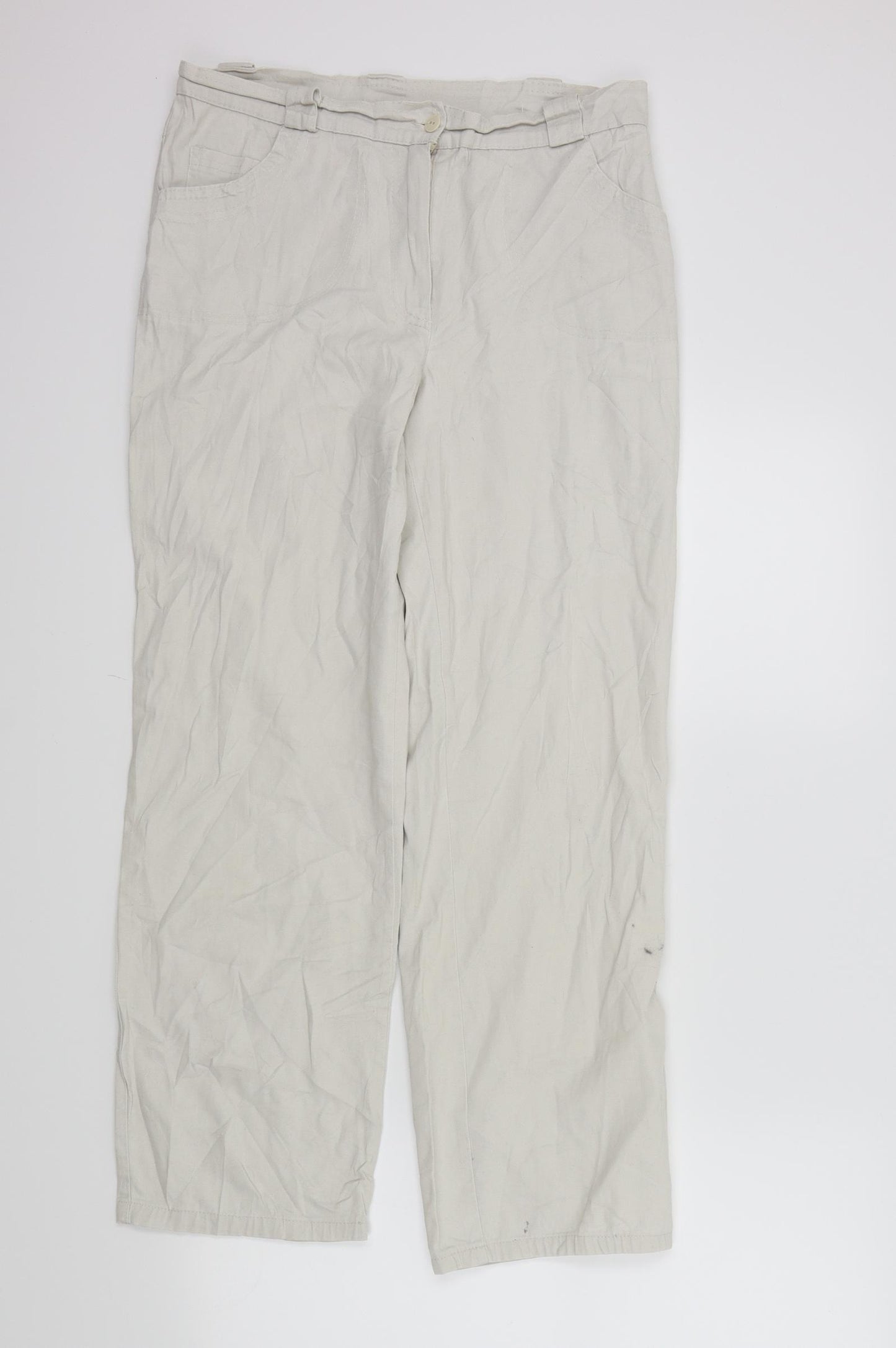 Preworn Womens Beige   Trousers  Size 40 L28 in