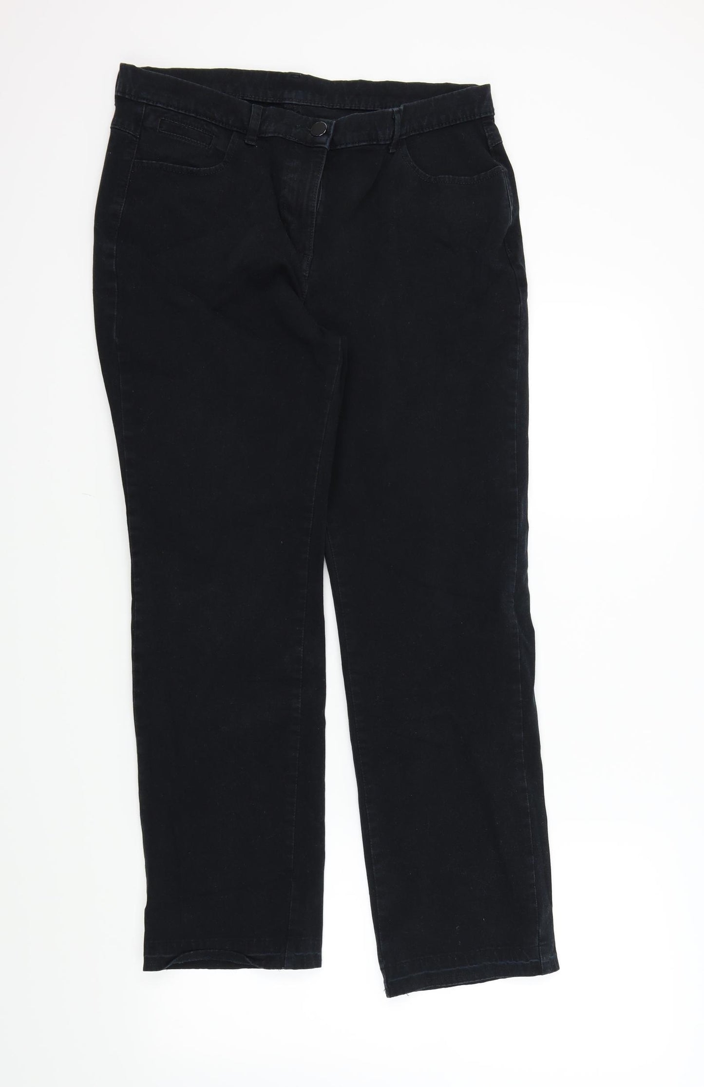 M&S Womens Black   Straight Jeans Size 34 in L27 in