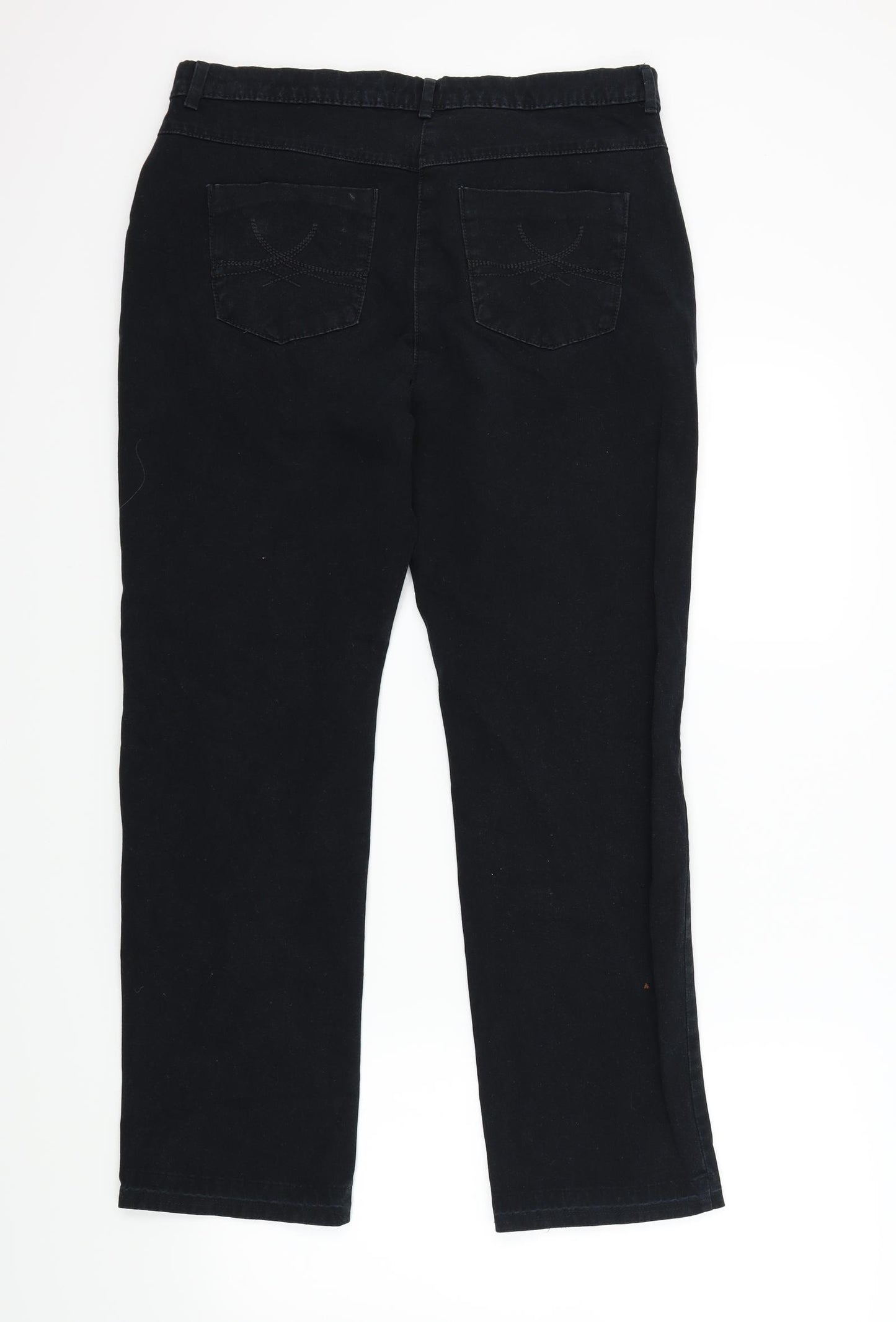 M&S Womens Black   Straight Jeans Size 34 in L27 in