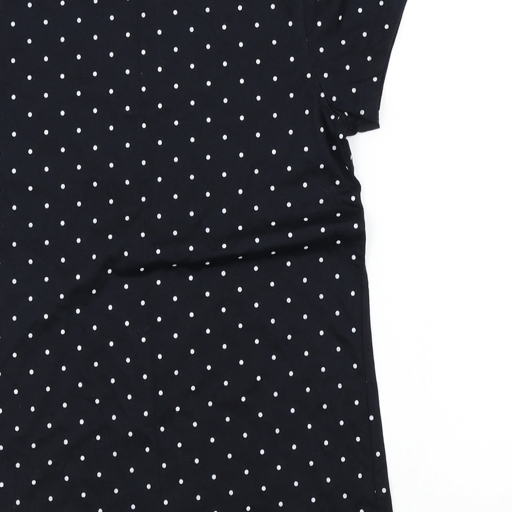 Primark Girls Black Spotted  Basic T-Shirt Size 12-13 Years