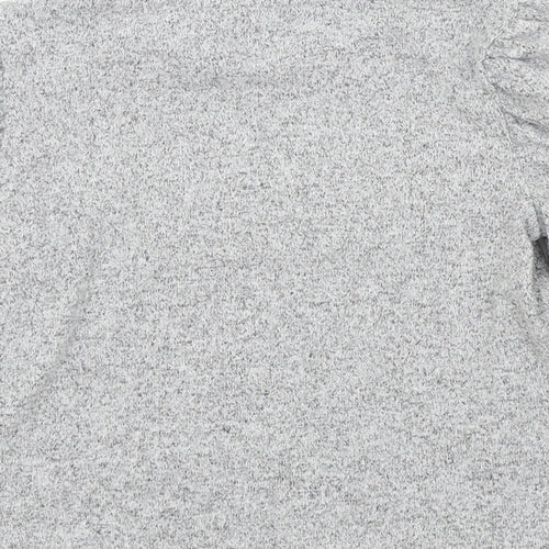 George Girls Grey   Henley Jumper Size 7 Years  - Pearl Detail