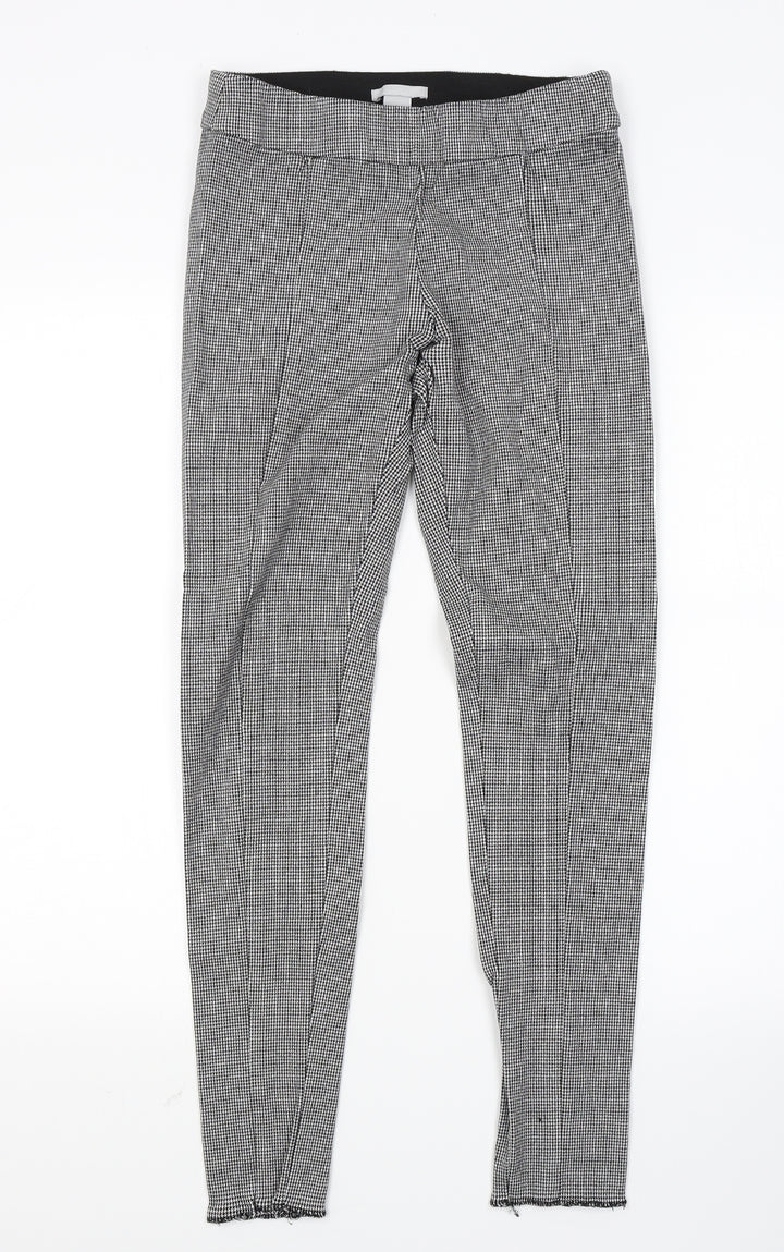 H&M Womens Grey Houndstooth  Jegging Leggings Size 8 L26 in