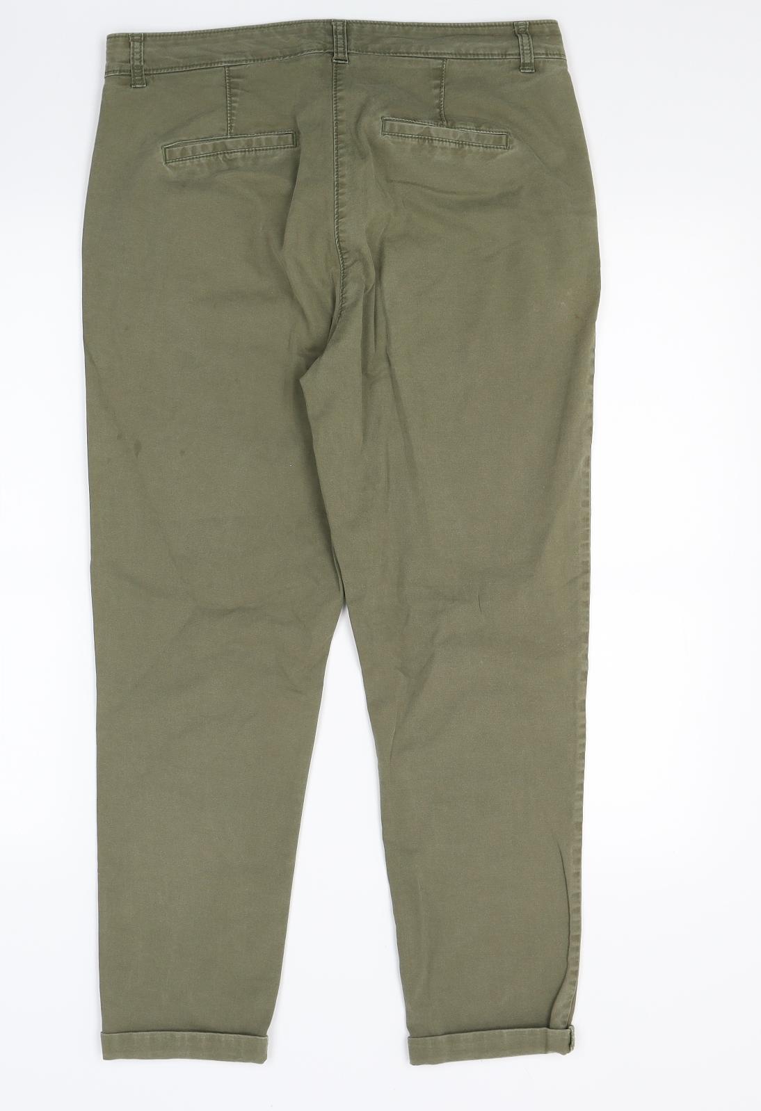 NEXT Womens Green  Denim Chino Trousers Size 12 L27 in
