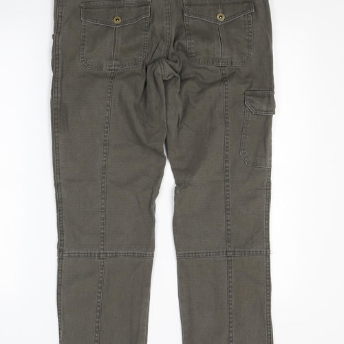 Identity Womens Brown  Denim Cargo Trousers Size 8 L25 in