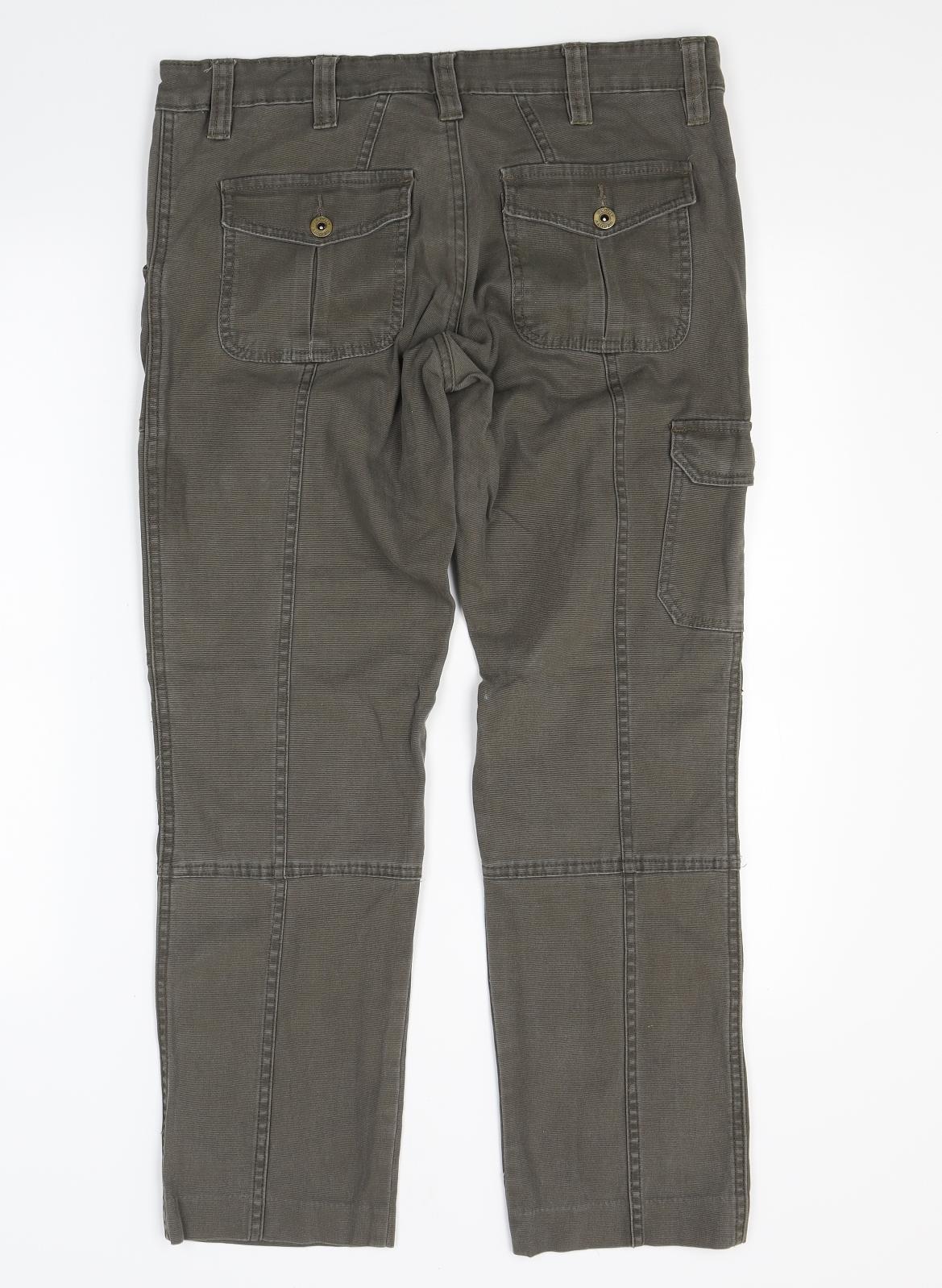 Identity Womens Brown  Denim Cargo Trousers Size 8 L25 in