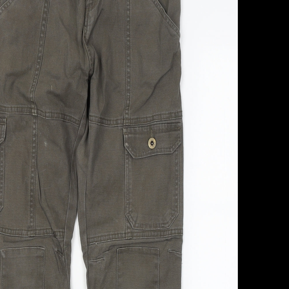 Identity Womens Brown  Denim Cargo Trousers Size 8 L25 in
