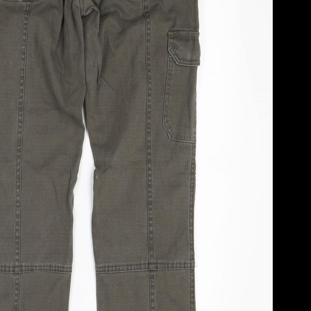 Identity Womens Brown  Denim Cargo Trousers Size 8 L25 in