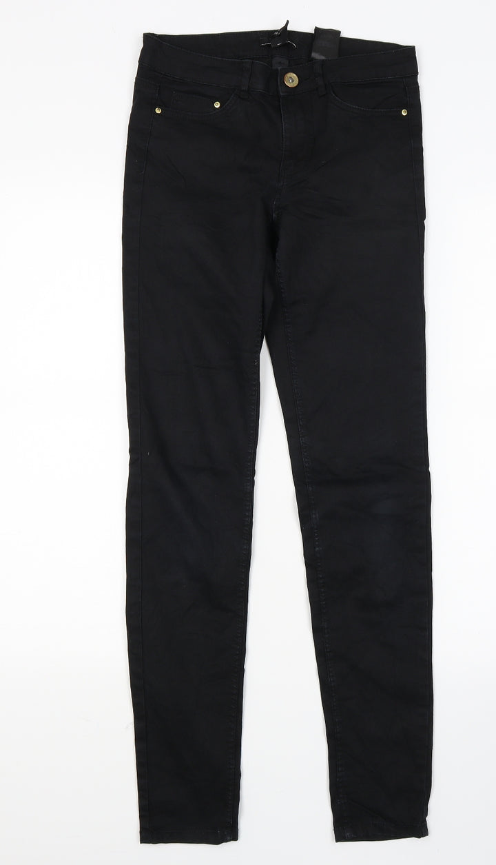 H&M Womens Black  Denim Skinny Jeans Size 6 L28 in