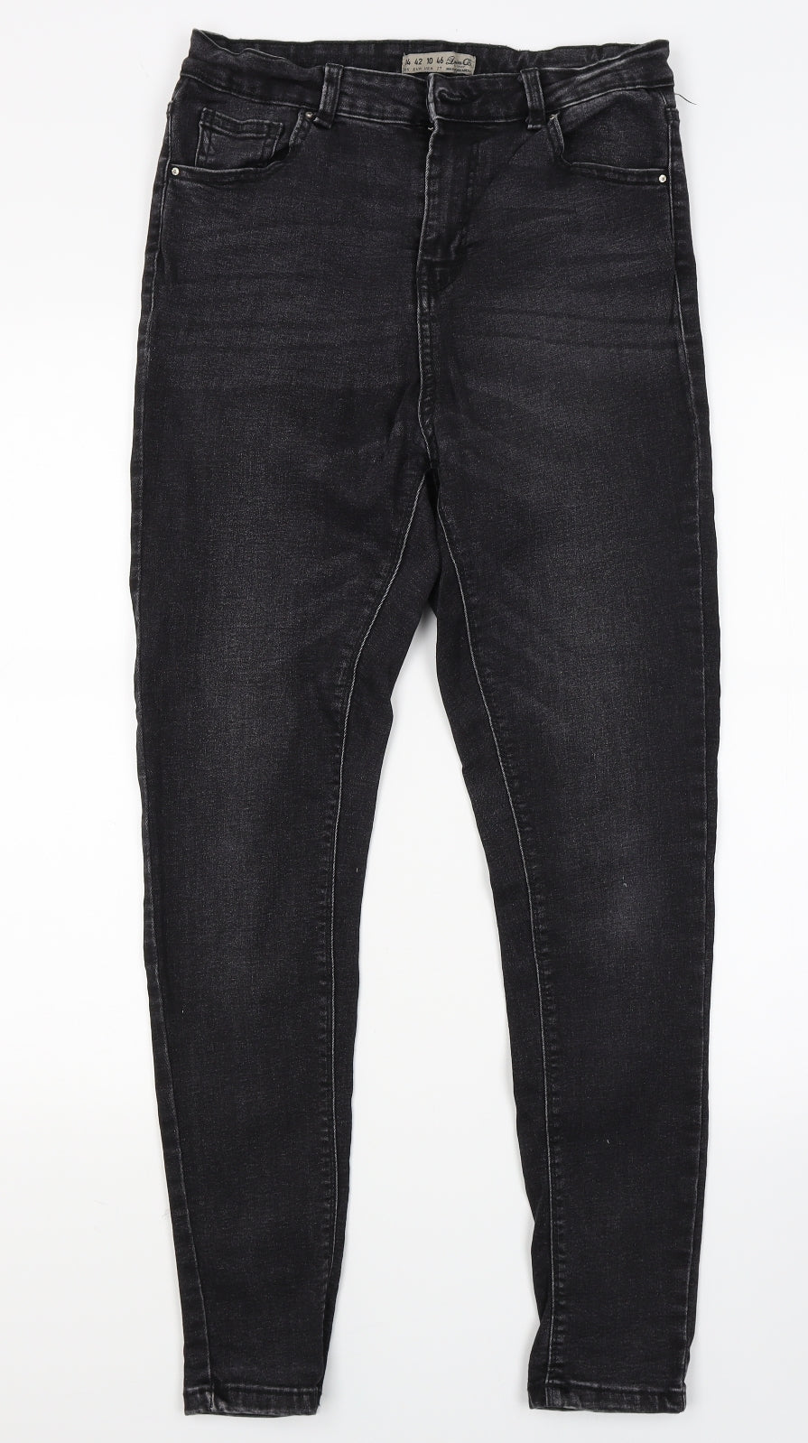 Primark Womens Black  Denim Skinny Jeans Size 14 L28 in