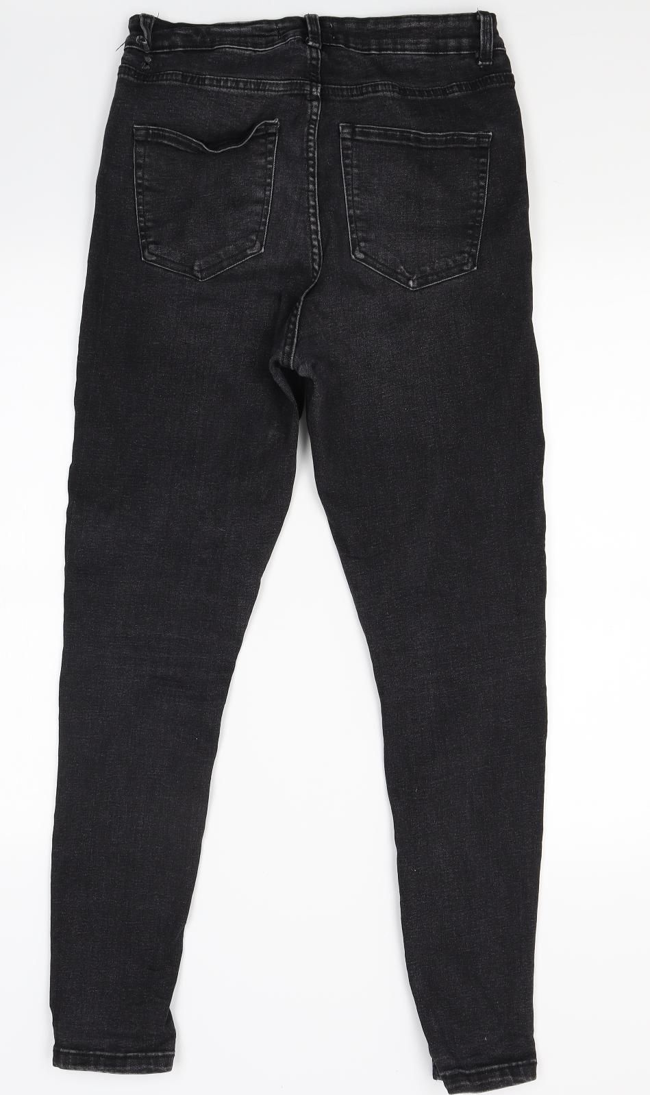 Primark Womens Black  Denim Skinny Jeans Size 14 L28 in