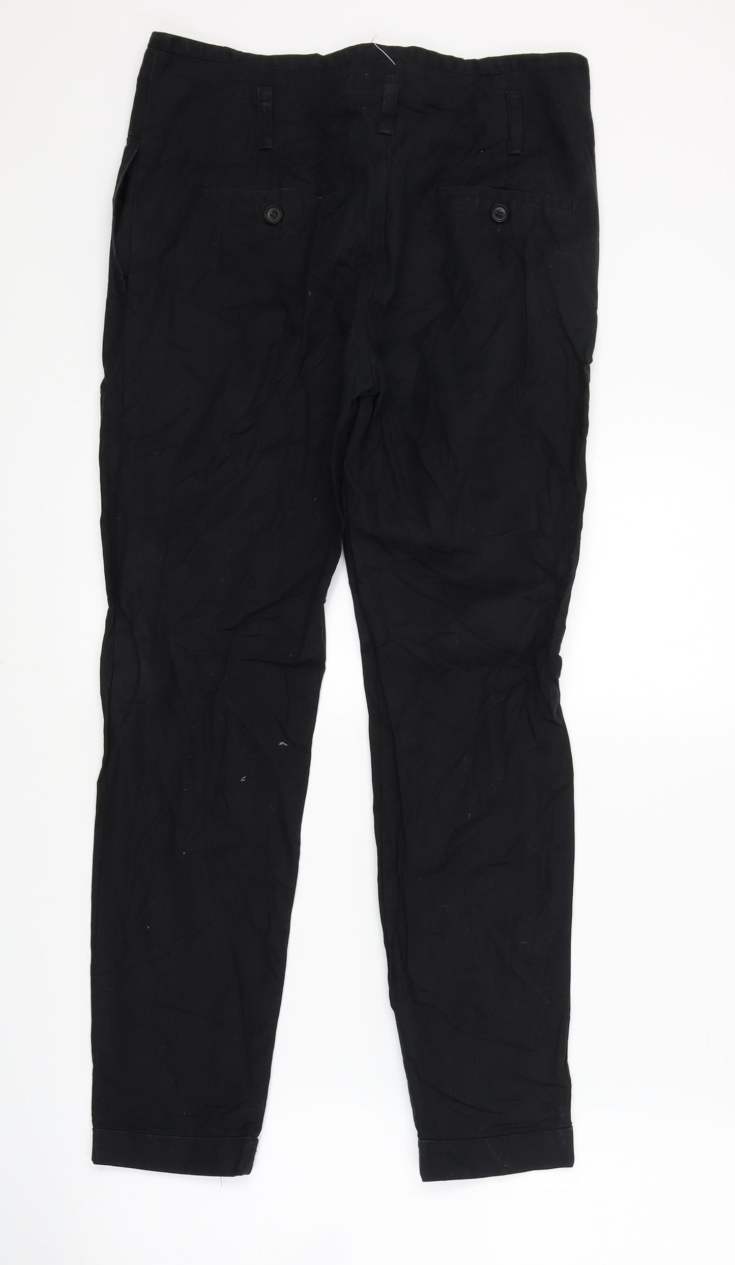 Preworn Womens Black   Trousers  Size 28 in L25 in