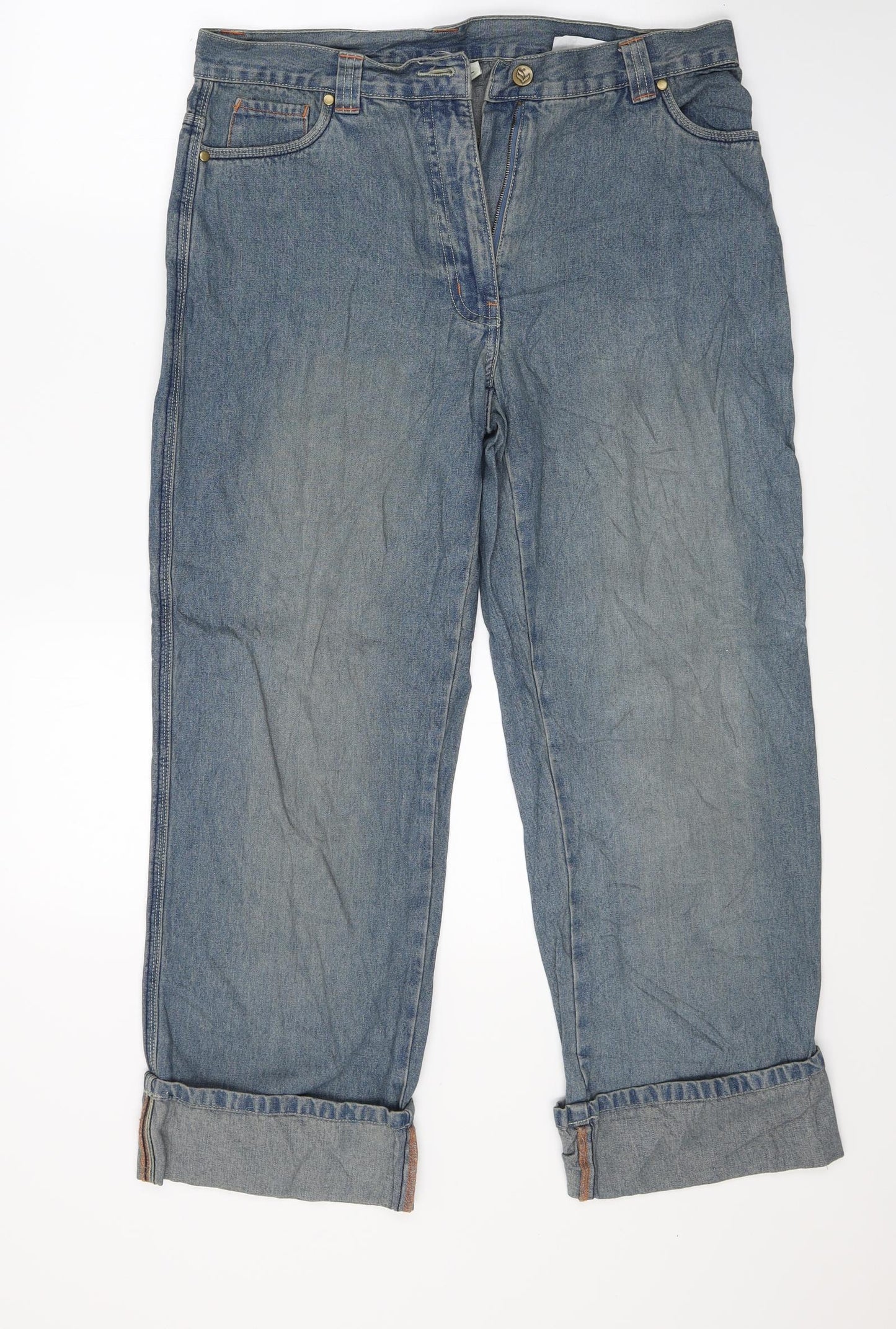 Lady m Womens Blue  Denim Cropped Jeans Size 16 L23 in