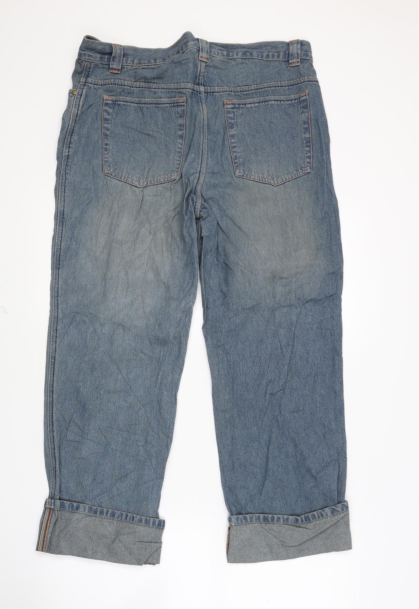 Lady m Womens Blue  Denim Cropped Jeans Size 16 L23 in