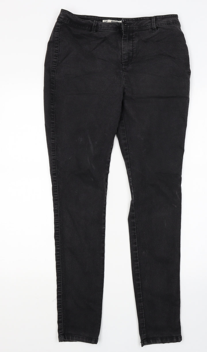 Dorothy Perkins Womens Black Denim Skinny Jeans Size 12 L28 in