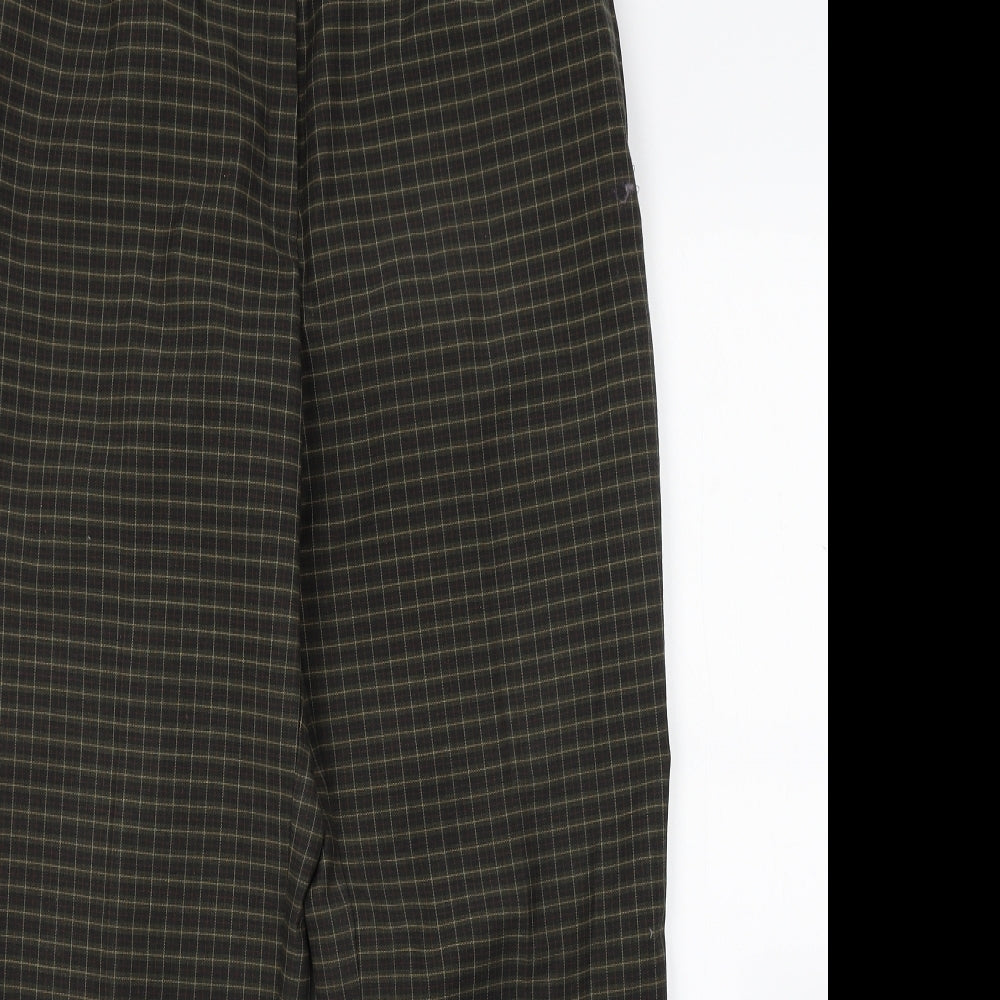 Slimma Womens Green Check  Trousers  Size 12 L25 in