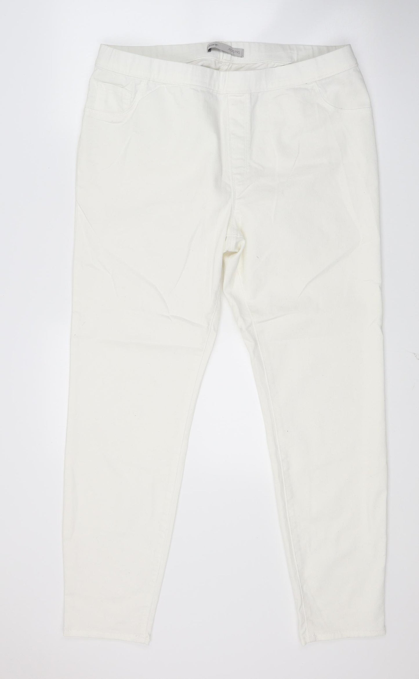 George Womens White  Denim Jegging Jeans Size 18 L29 in