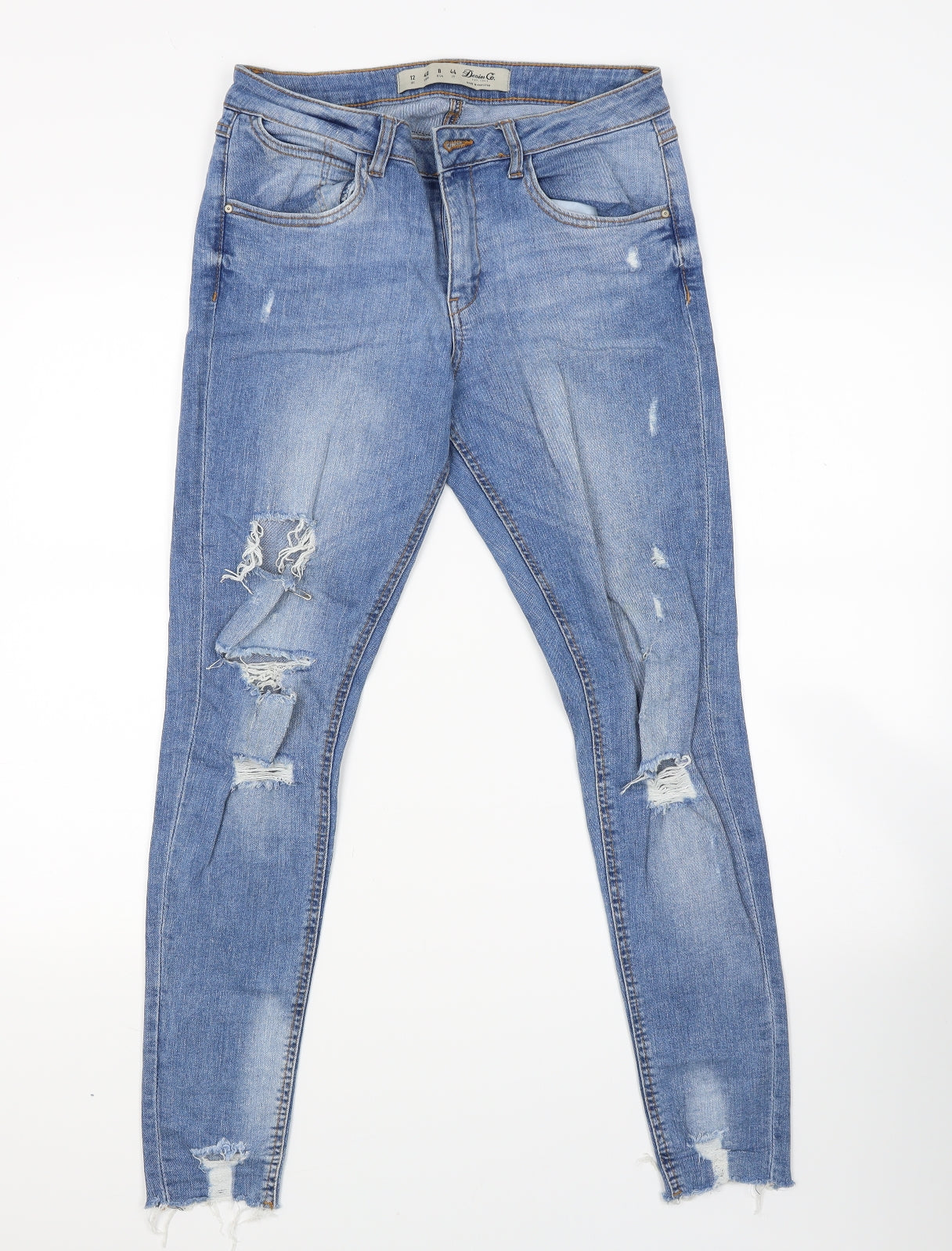 Primark Womens Blue  Denim Skinny Jeans Size 12 L26 in