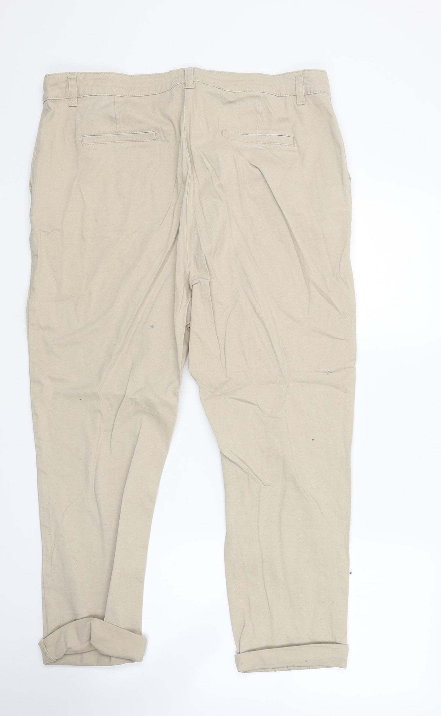 Peacocks Womens Beige   Chino Trousers Size 16 L23 in