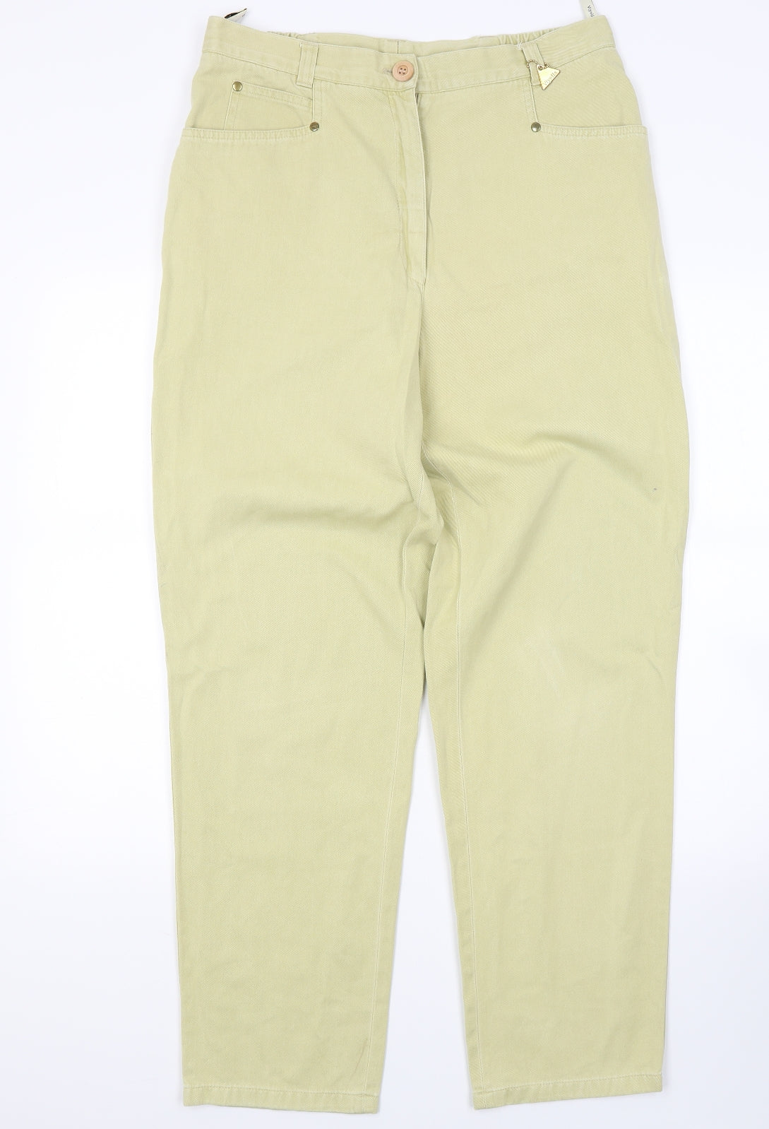 Viyella Womens Yellow  Denim Straight Jeans Size 12 L27 in