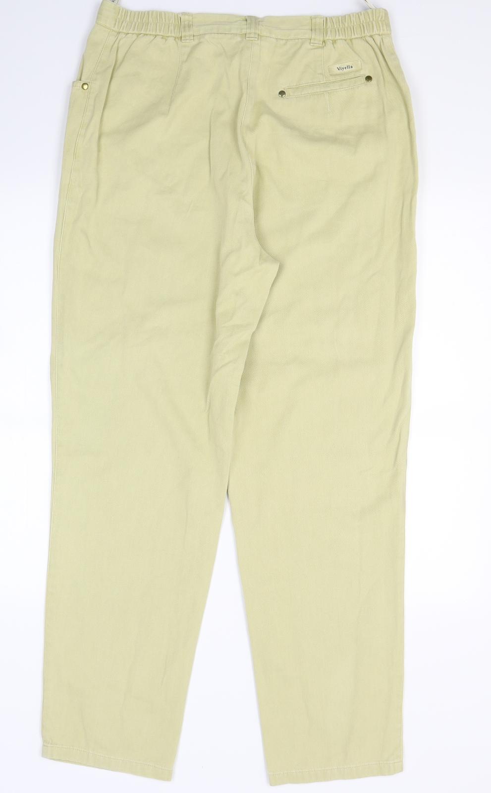 Viyella Womens Yellow  Denim Straight Jeans Size 12 L27 in